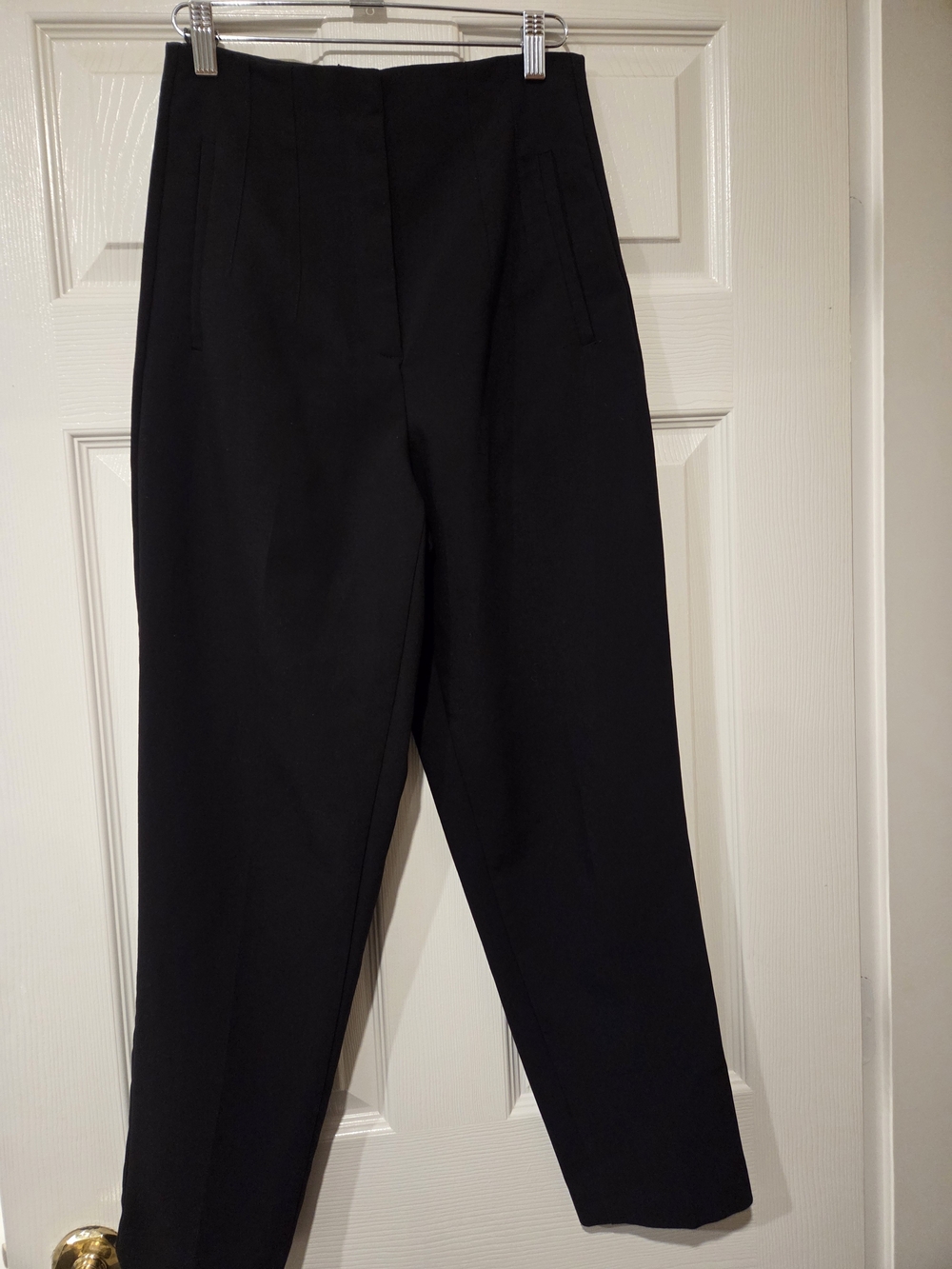 Zara Black High Waisted Tailored Ankle Pants Trousers Size S